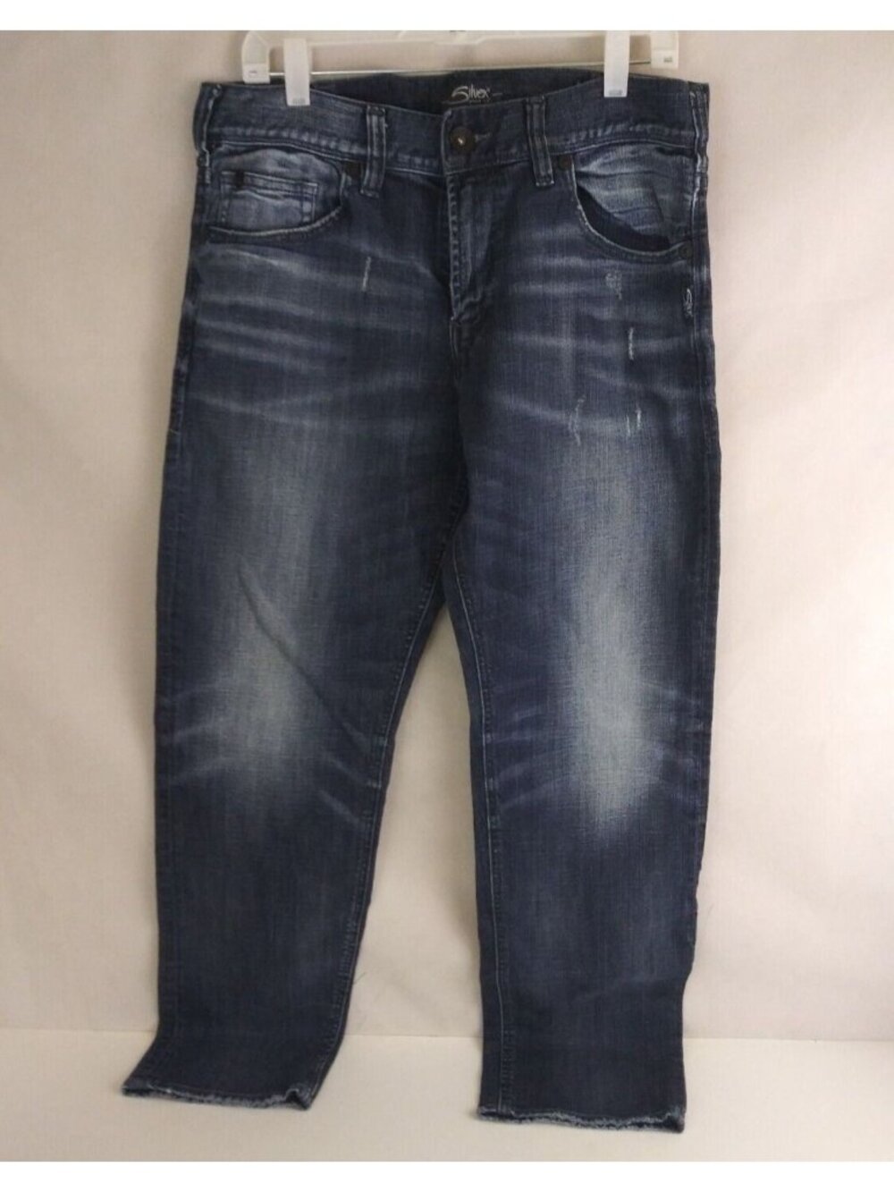 Silver Eddie Men's Distressed Whiskered Bootcut Jeans Size 33x32